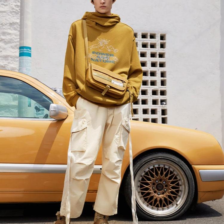 Li-Ning 3D Pocket Straight-Leg Reflective Casual Pants Unisex Pants Beige AKXR601-1