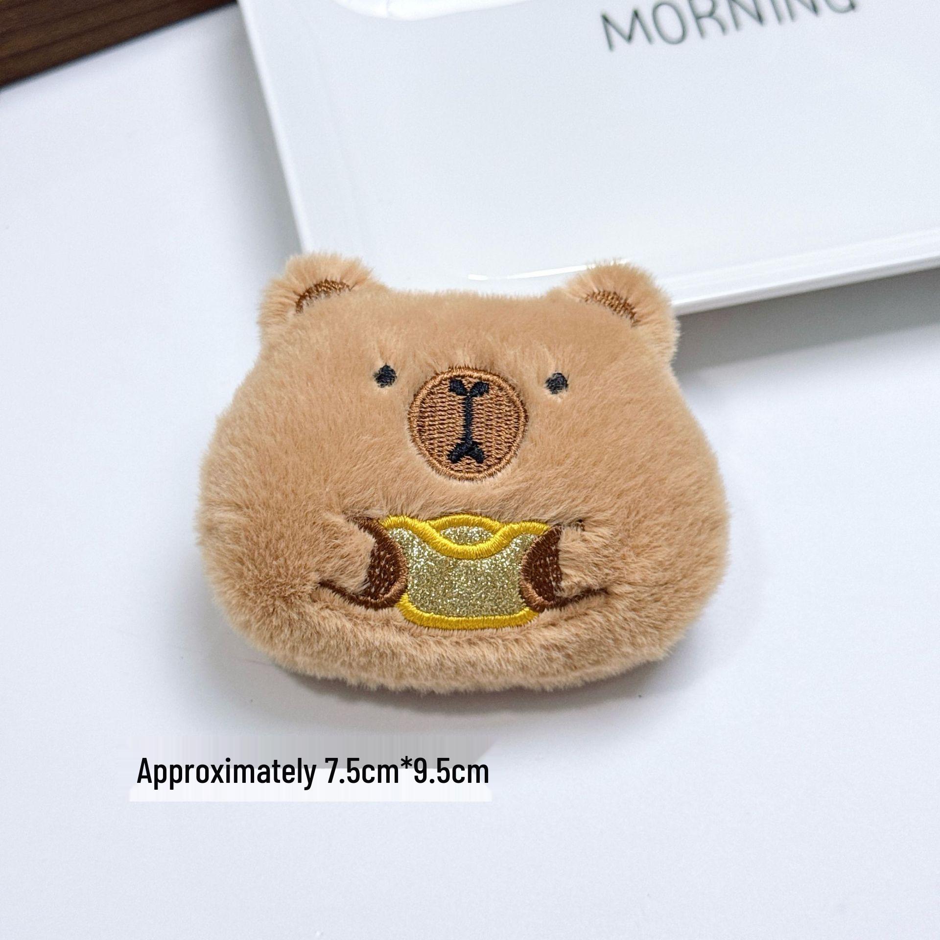 Capybara Plush Keychain - Cute Squeaking Toy & Bag Pendant Gift Back Opening