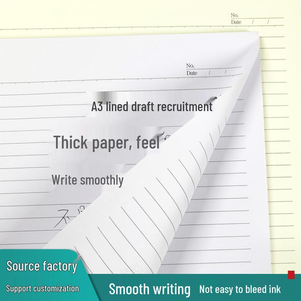 A3 Large Horizontal Line Paper Notebook - Single Line for Office, Student Mind Maps, Drafts