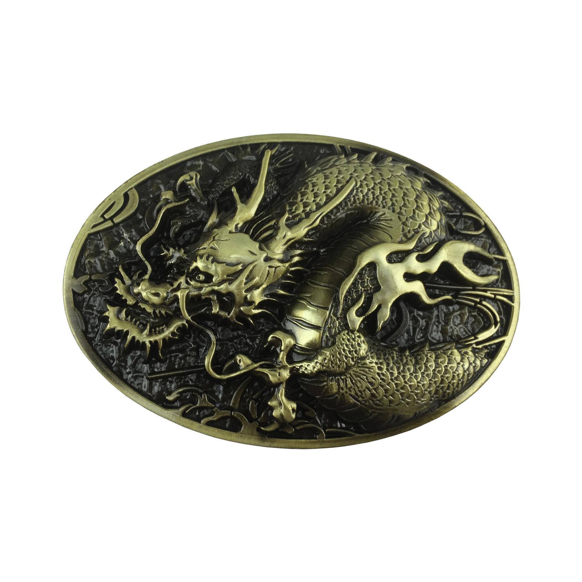New Chinese Dragon Zinc Alloy Belt Buckle for Men - Smooth, Stylish, and Unique