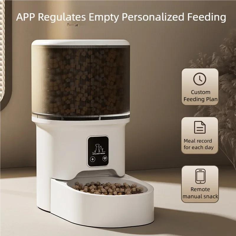 4L Smart Pet Feeder Automatic WiFi Enabled Intelligent Food Dispenser for Cats And Dogs with Button Control