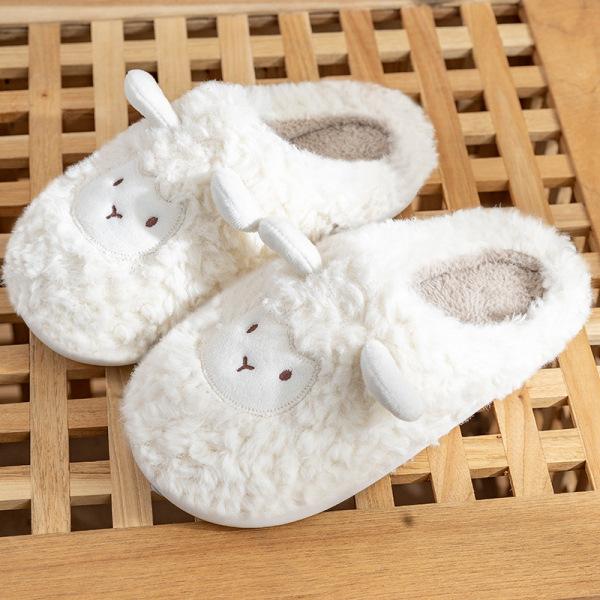 Cotton slippers autumn and winter home cute non-slip soft bottom plush warm indoor household plush slippers