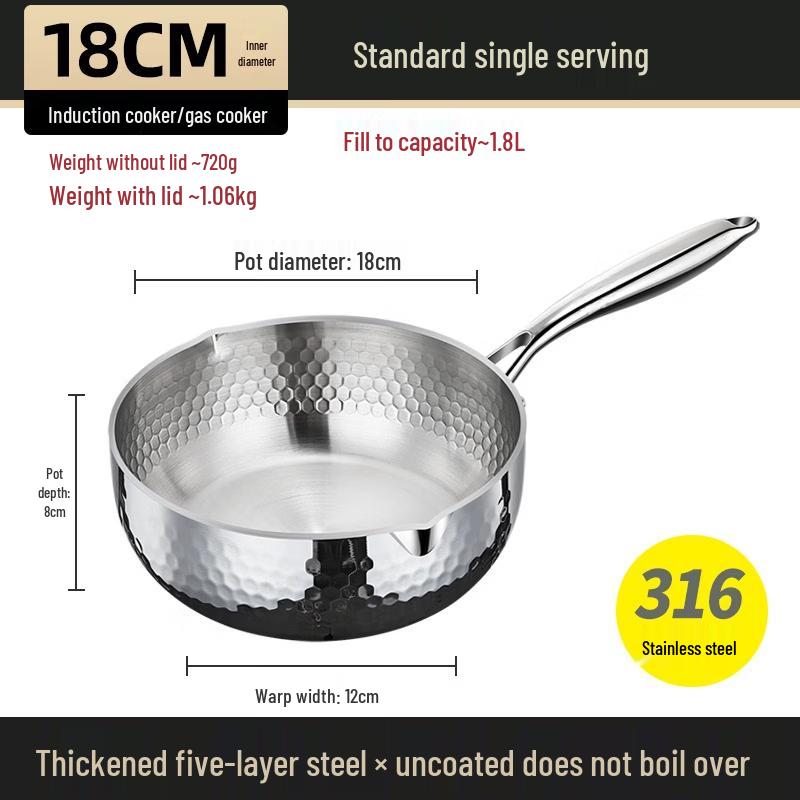 Wutuo 316 Stainless Steel Baby Food Milk Pot