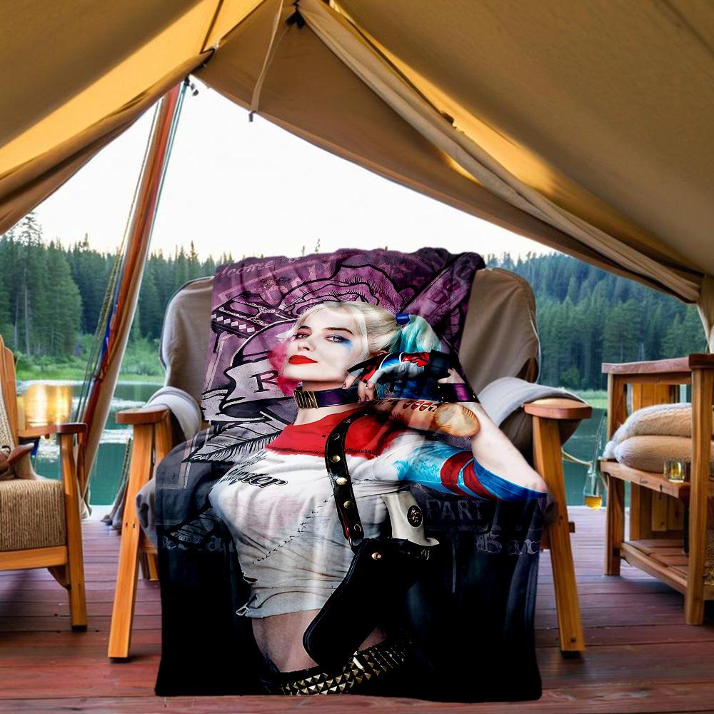 1pc Harley Quinn All-Season Comfort, Outdoor Flannel Blanket - Soft, Warm & Cozy for Naps, Camping & Travel 092