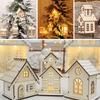 Led Light Wood House Adorable Christmas Tree Hanging Ornaments For Holiday Decor