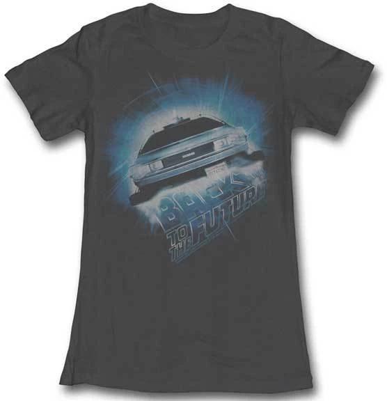 Back To The Future Movie Delorean Coming From The Past Womans Fitted T Shirt XL