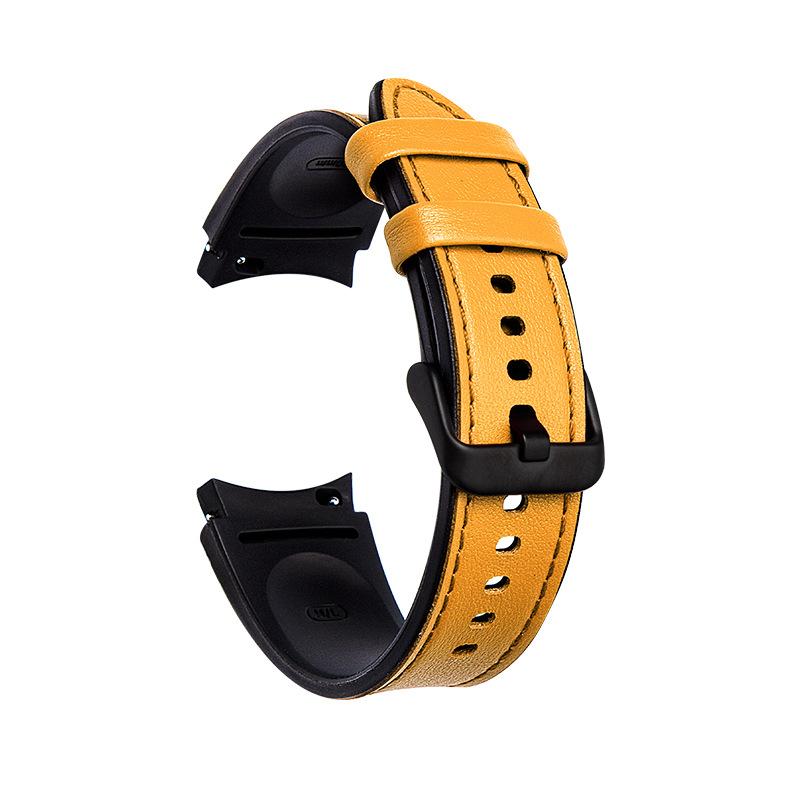Silikonový kožený řemínek pro Samsung Galaxy Watch 7/6/5/4 Watch Classic Chytré hodinky Řemínky