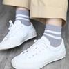 Women's Summer Thin Classic Stripe Two Bar Breathable Sweat Absorbing Leisure Sports Tube Cotton Socks