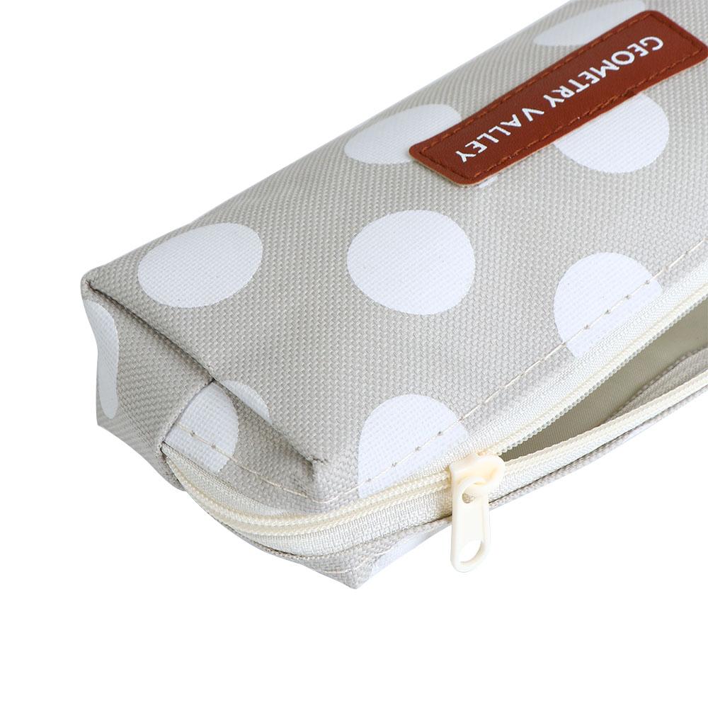 School Supplies Brief Style Geometry grid Canvas Pencil Case Pen Holder Pencil Pouch Pen Case