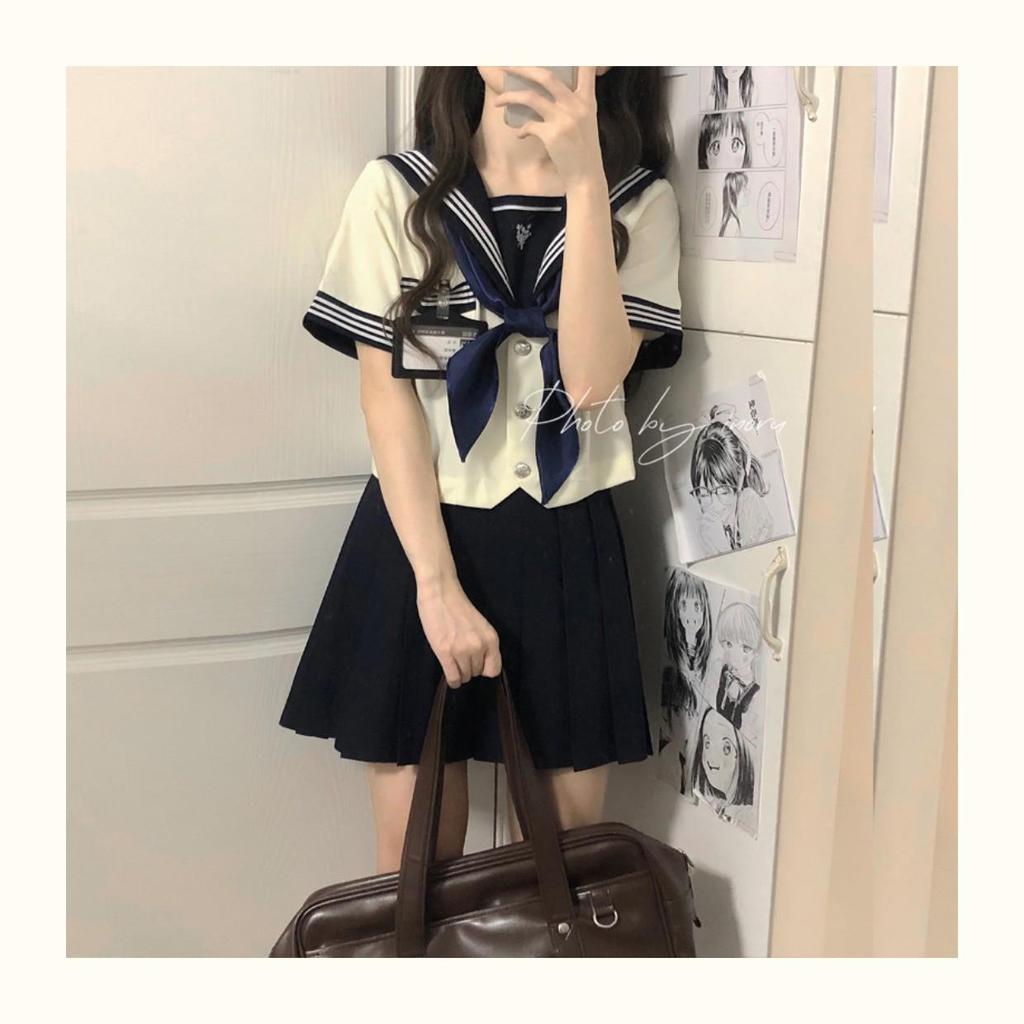 Linchuan Academy Stil JK Uniform Matrosenanzug - Authentisches Herbst/Winter Set mit Langen/Kurzen Ärmeln für Schülerinnen