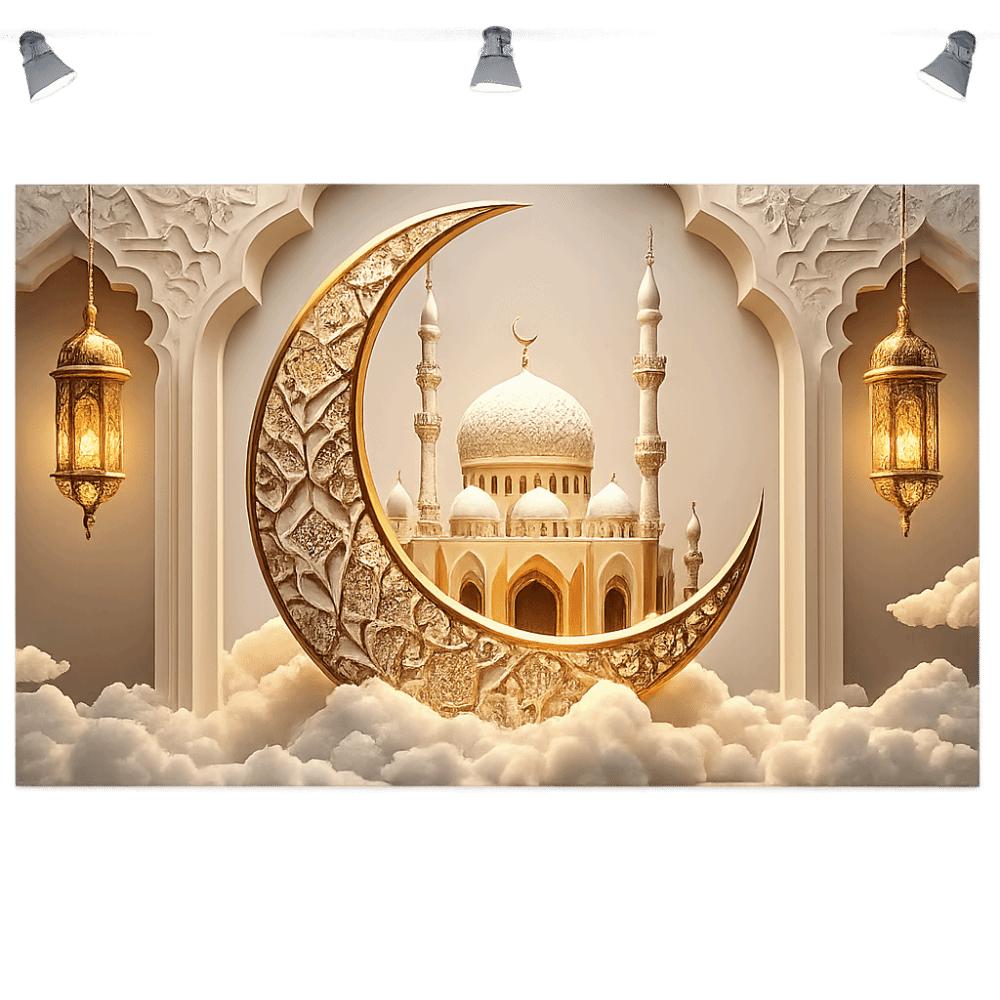 Elegant Design Ramadhan Mural Banner Durable Material Photography Background Cloth  Room Decoration