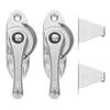 2 Sets Edelstahl-Sichelhaken Sichere Fenster-Türschlösser Robuster Schiebefensterriegel Diebstahlsichere Fenstersicherheitsriegel