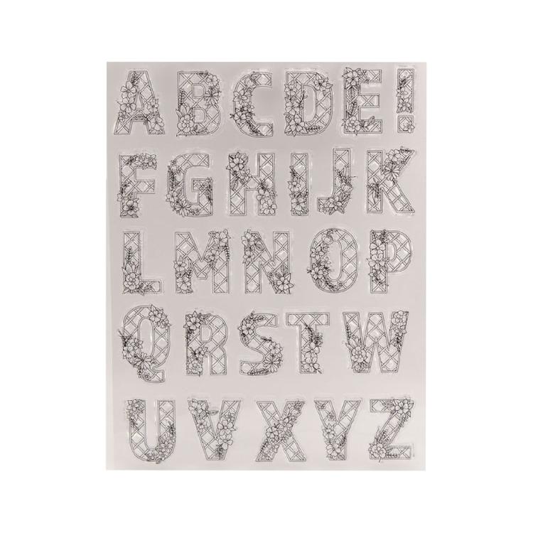 

Clear Stamp Scrapbooking Card Making Embossing Decor Flower Letter Rubber Stamp 1