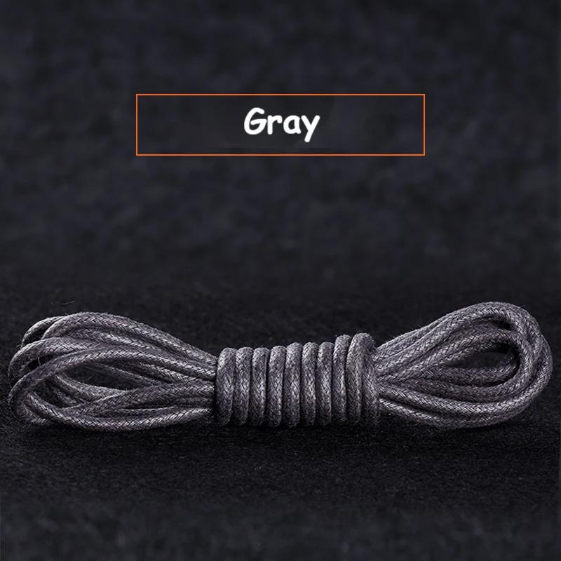1Pair Cotton Waxed Shoelaces Men's Black Waxing Business Leather Shoelaces Boots Leather Boots Round Shoe Rope Linen Fine Laces