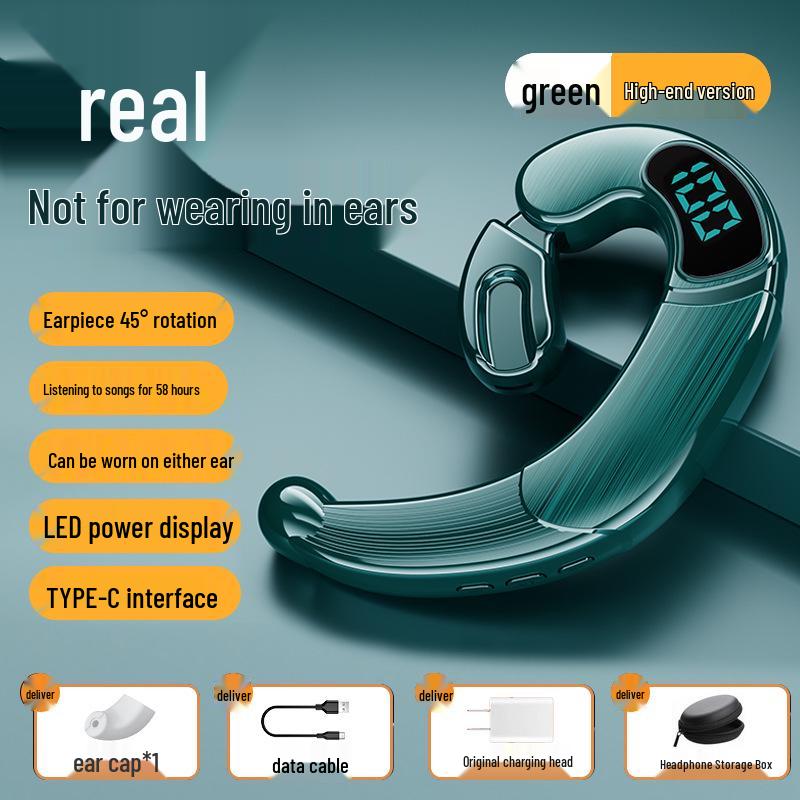 2024 In-Earless True Bone Conduction Bluetooth Ear-Hook Headphones with 5.3 Chip and Extended Battery Life