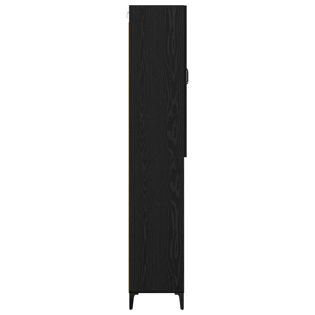 Highboard In Black Oak Look 69.5 X 34 X 180 Cm Particleboard
