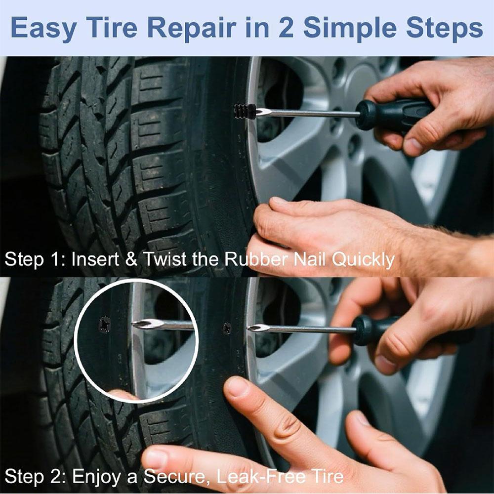 60pcs Self-Service Tire Repair Rubber Nails with screwdriver for Car, Motorcycle, Truck