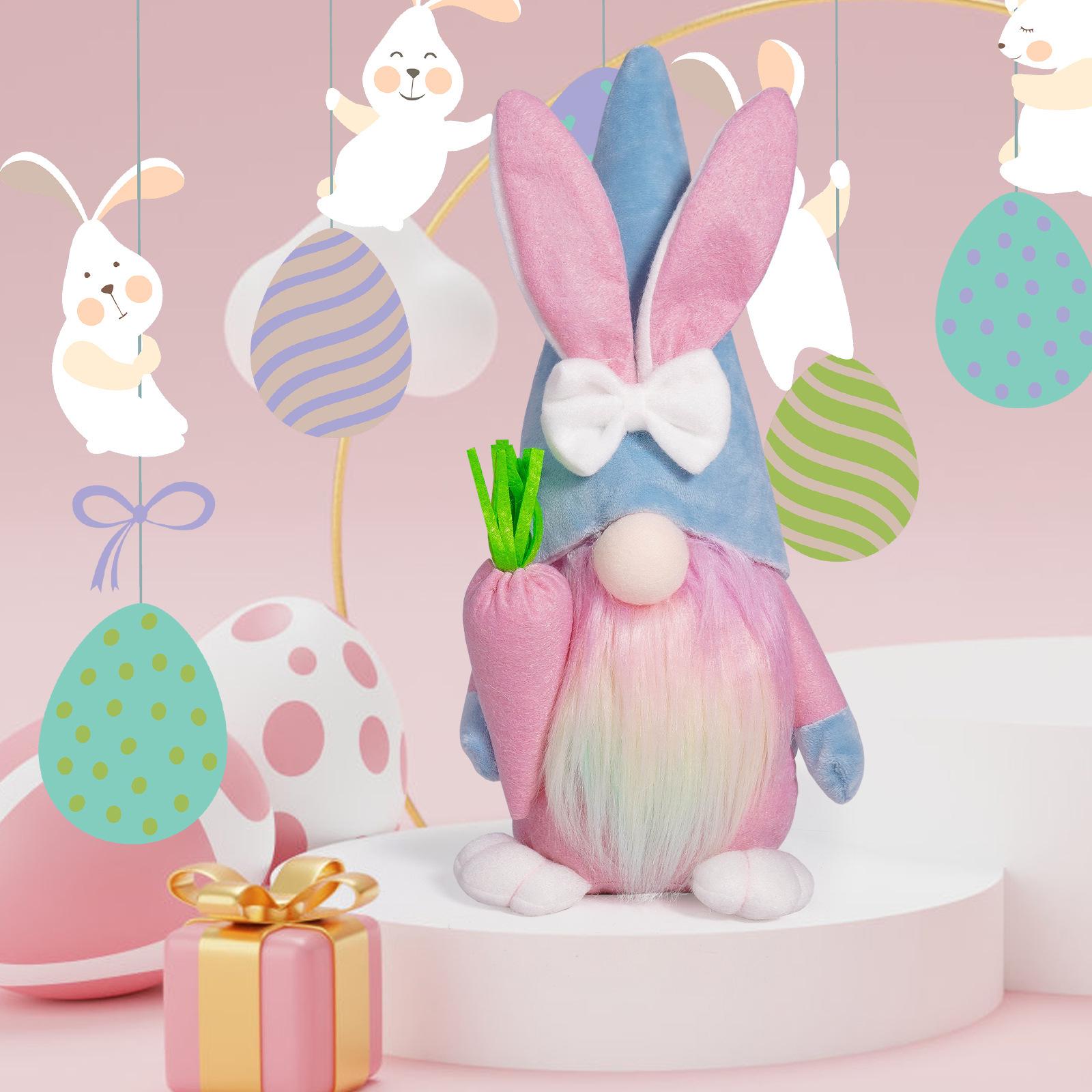 Radish-Egg Easter Bunny Faceless Doll: Cute Party Decoration