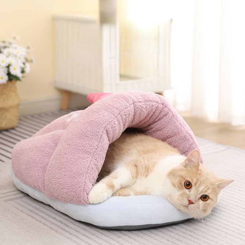 Cat Bed House Soft Plush Kennel Puppy Cushion Small Dogs Cats Nest Winter Warm Sleeping Pet Dog Bed Pet Mat Supplies