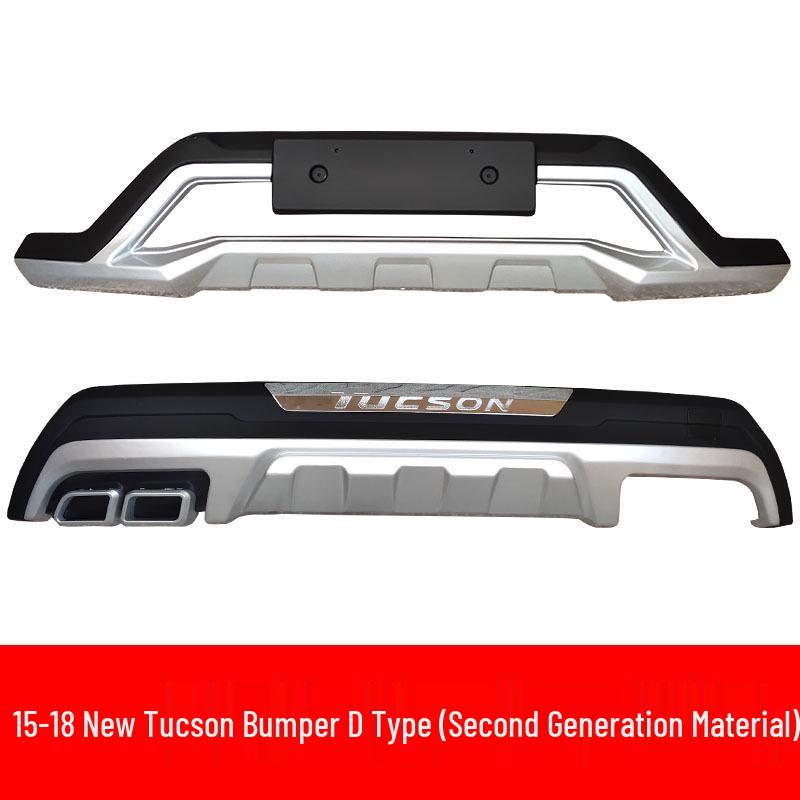 Fits 2015-2018 Hyundai Tucson: Front/rear Bumper Guards, 2018 Model Decorative Bumpers.