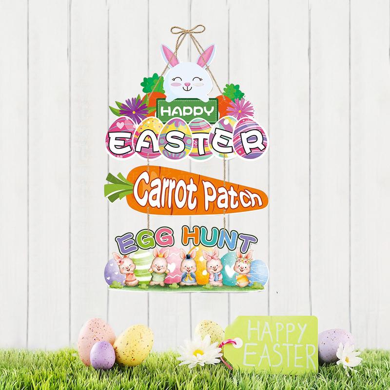Front Door Easter Decorations Handmade Easter Door Hanger Egg Bunny Welcome Sign Easter Wall Decor Farmhouse Decor For Farmhouse