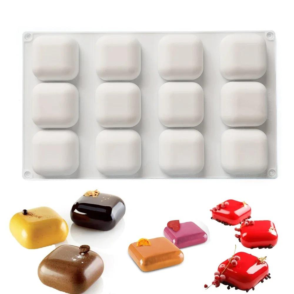 Silicone Pudding Cup Mold Chocolate Mousse and Cake Decorating Tools Bakeware Dish Muffin Pan Non-Stick Baking Supplies