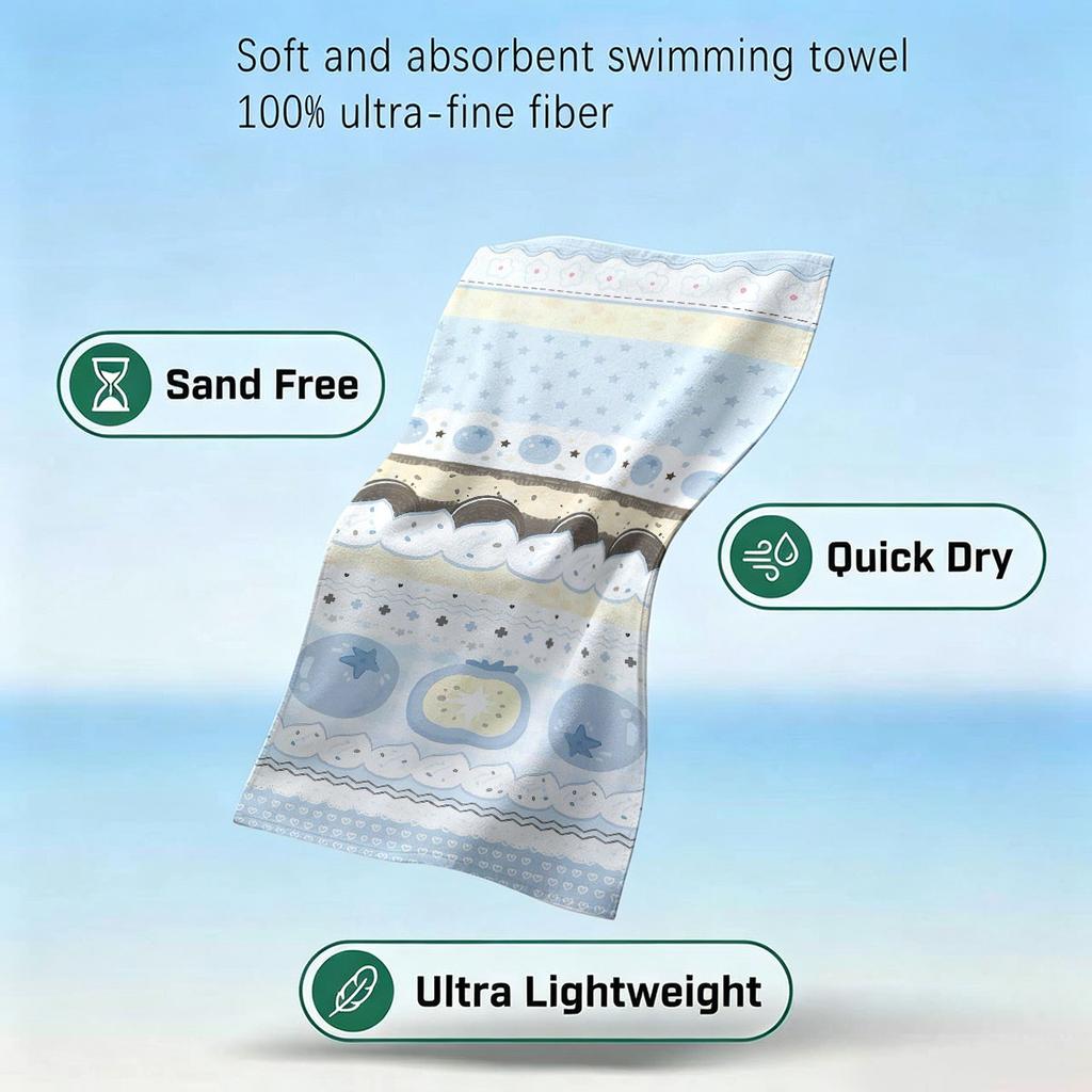 Blue Avian Toile Quick Drying Beach Towels Ultra Lightweight Fast-drying Super Absorbent It is a must-have item for summer