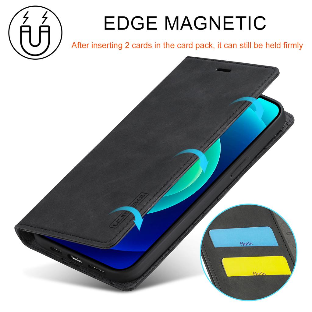 LC.IMEEKE Cell Phone Case for iPhone 15 Plus,Stand Wallet Magnetic Closure Microfiber Leather Phone Cover