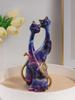 Creative Watercolor Couple Cat Sculpture Resin Material Home Decorative Artwork Bedroom Living Room Entrance Hallway Figurine