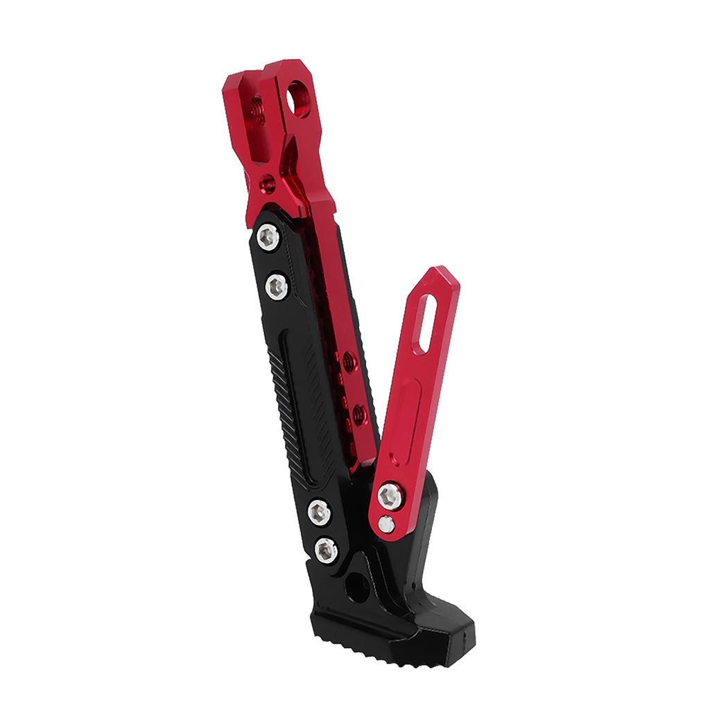 Motorcycle Frame Horizon Bracket Aluminum Alloy Adjustable Kickstand Side Stands B0503(Red)
