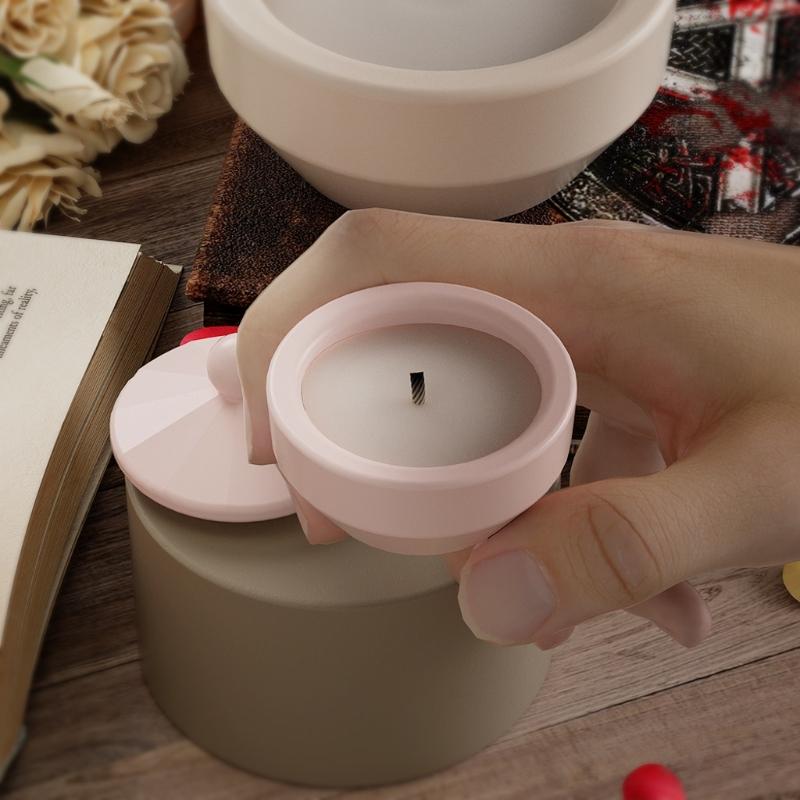 Stampo in Resina Epossidica Stampi Scatola Portagioie a Forma Rotonda Contenitori di Stoccaggio Stampo Materiale Silicone Regalo per Amante dell'Artigianato Fai da Te