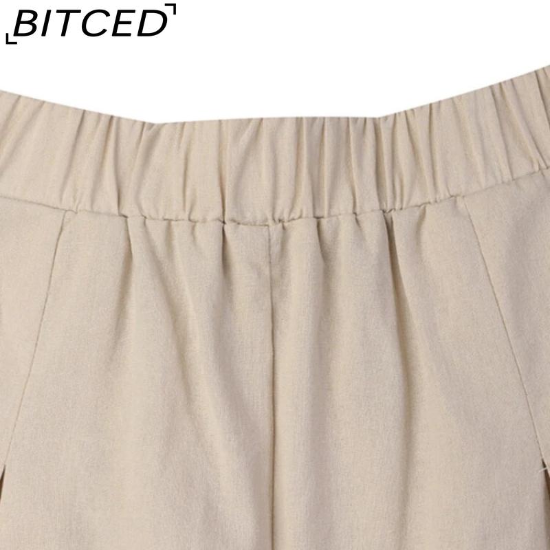 BITCED Damenmode, lässig, einfarbig, bedruckt, Hosen und Caprihosen