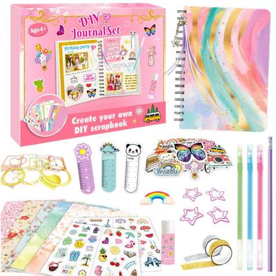 Girls Diary Set Art Crafts Scrapbook Supplies Cute Stationary Set Little Girls Stickers Scrapbook Diary Supplies Set Portable