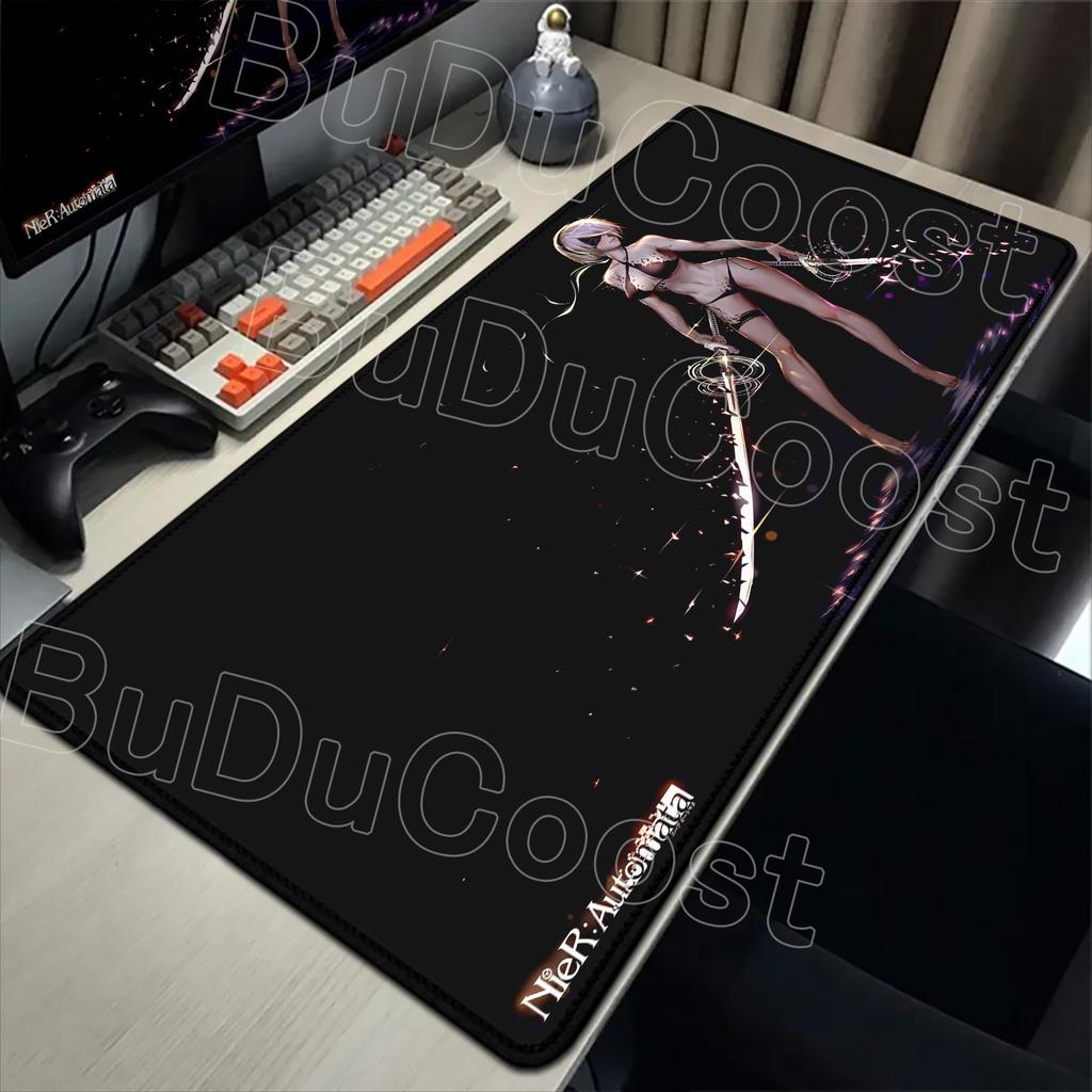 E-sports Pretty NieR:Alfombrilla de ratón Automata 2B Alfombrilla de goma grande para mesa Alfombrilla de ratón para juegos de PC Alfombrilla para escritorio de portátil Alfombrilla antideslizante para teclado de ordenador