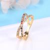 Einfacher Ins-Stil Ring mit farbigem Zirkon für Damen