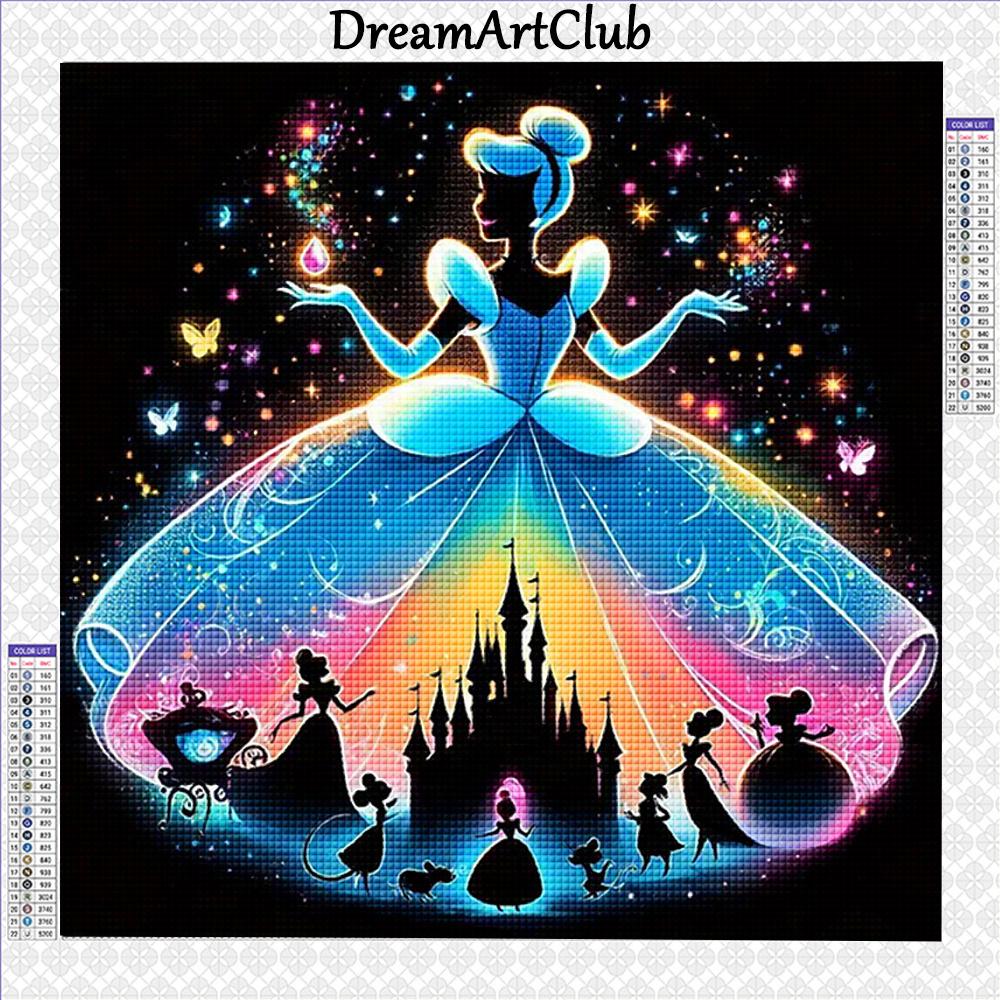Disney Diamond Painting Princess Silhouette Diamond Embroidery Cartoon Mosaic Art Picture Cross Stitch Kits Home Decor