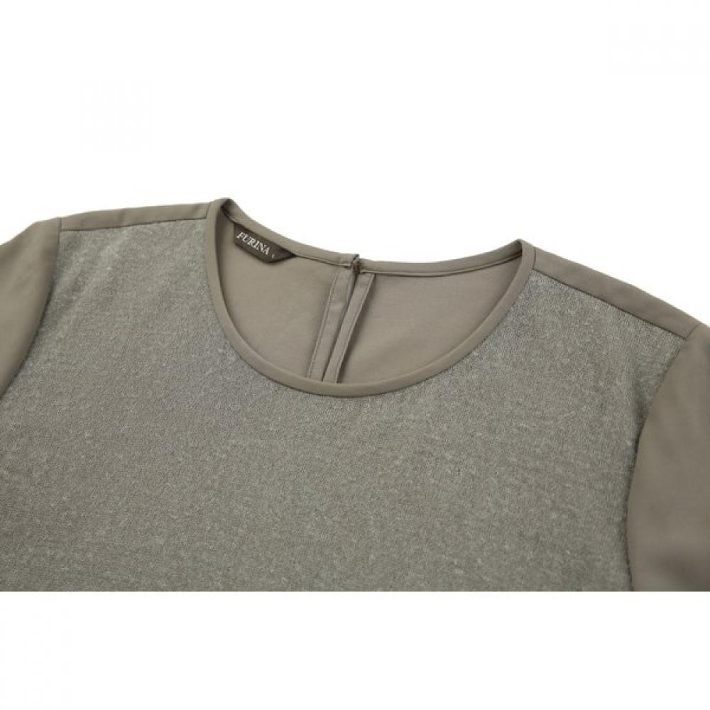 Furina Double Layer Round Blouse Shiring