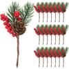 10 pz Bacche Finte Bacche di Natale Rami di Pino Rami Finti di Natale Rametti di Pino di Natale Ramo di Capodanno Per