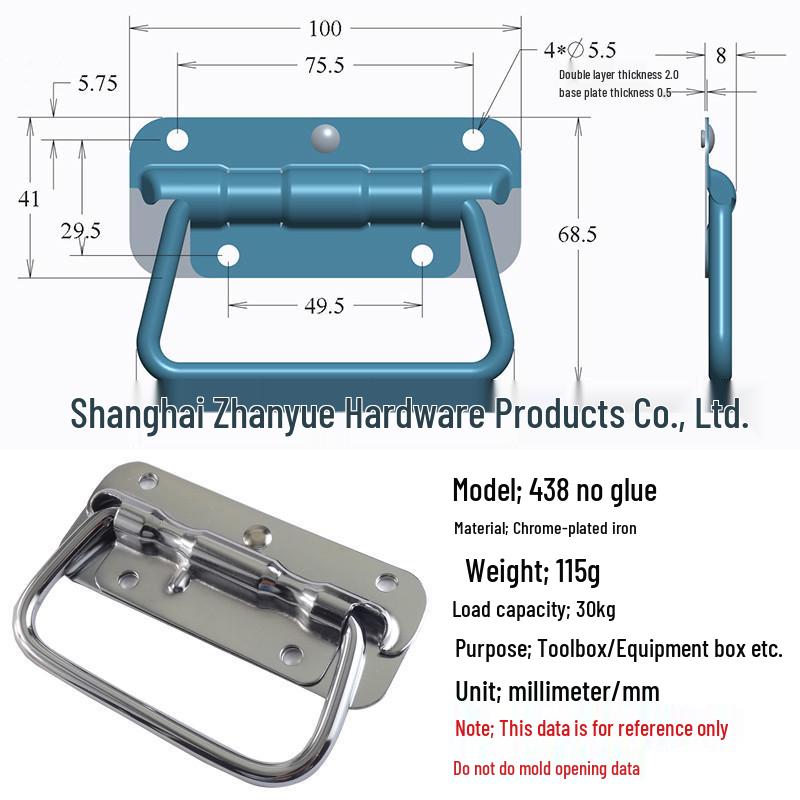 

Anwang 304 Stainless Steel Folding Spring Handle for Industrial Wooden Boxes