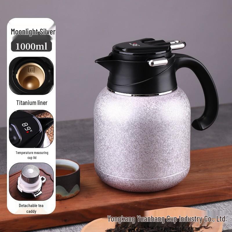 316 Stainless Steel Portable Insulated Teapot with Titanium Plating and Tea-Water Separation, Large Capacity for Stewing