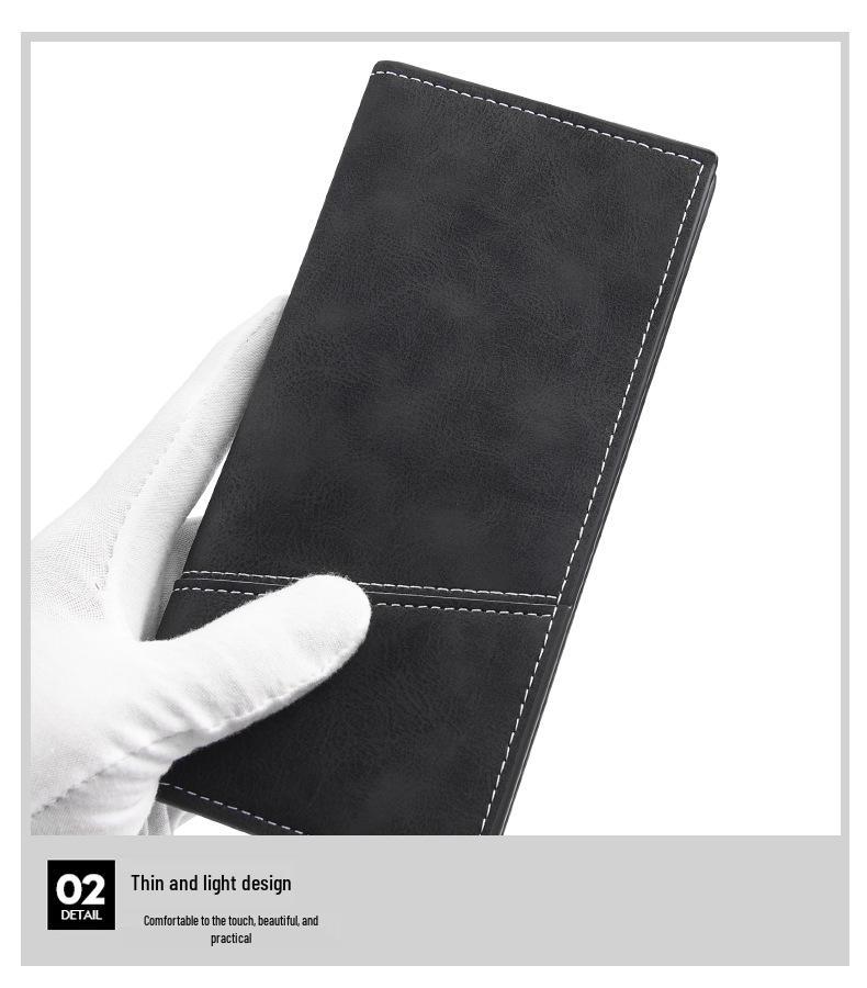 Vintage Ultra-Thin Men's Long Wallet: Multi-Card Slot with Zipper, Soft Leather Clutch Bag