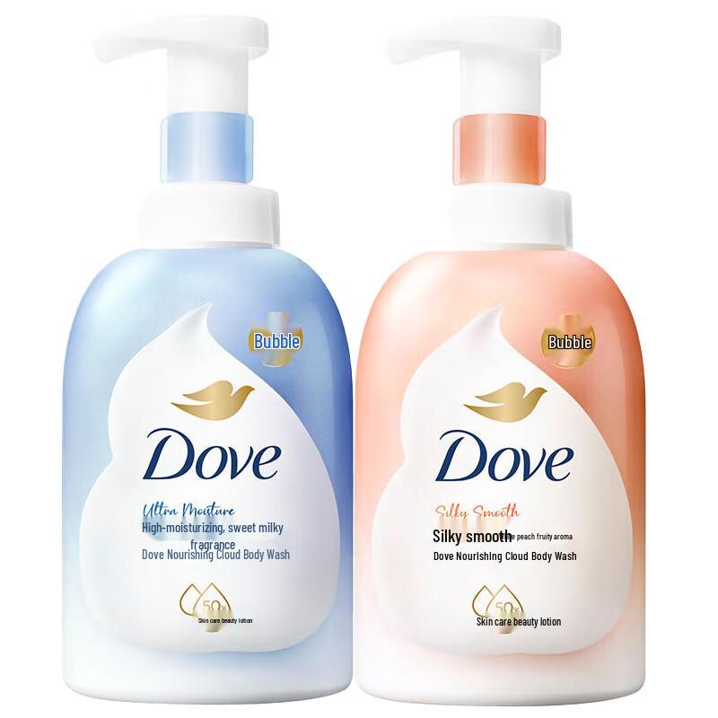 Dove Moisturizing Shower Foam 2-Pack (Sweet Milk & White Peach)
