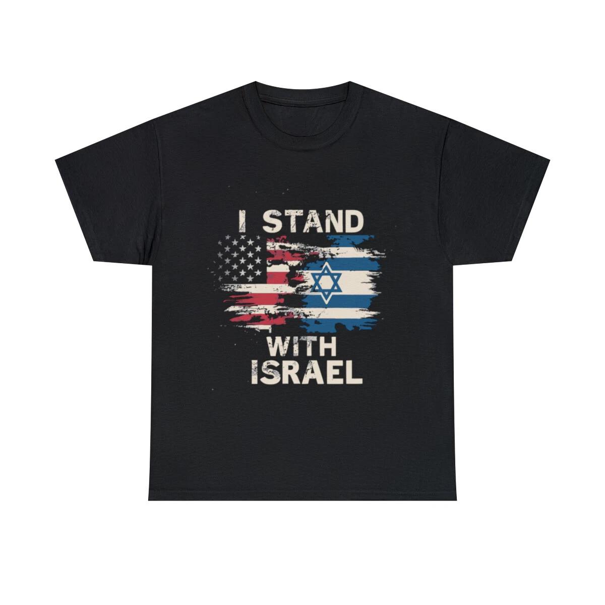 

I Stand With Israel Patriotic Graphic Tee Shirt, S-5XL 4XL