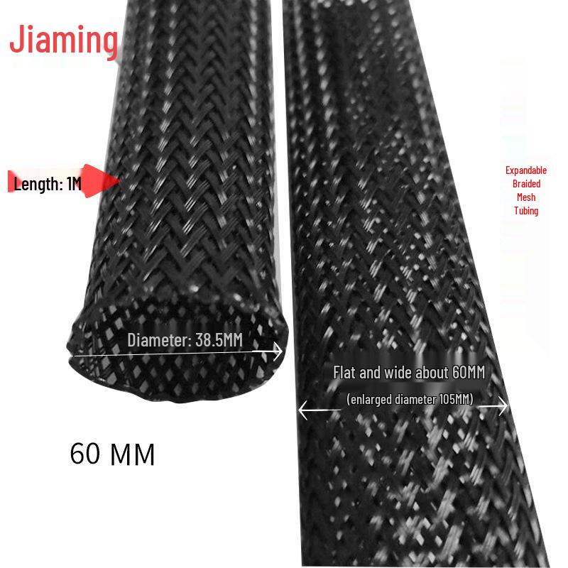 Tubulatură PET Negru Extensibilă Împletită: Protector Ham Cablaj Auto Piele de Șarpe