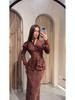 Elegant Retro Slim Long Sleeve Dress for Women - Spring 2025 Collection