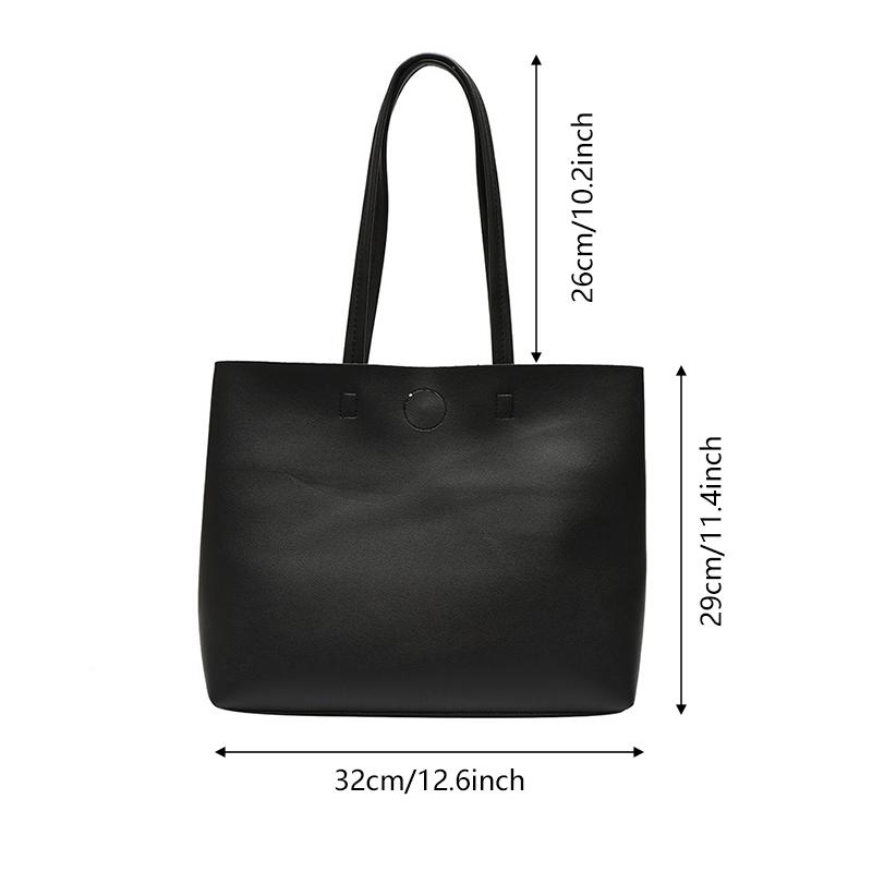 Women'S Pu Leather Tote Bag Large Capacity Versatile Handbag Crossbody Bag For Simple Shoulder Messenger Bag
