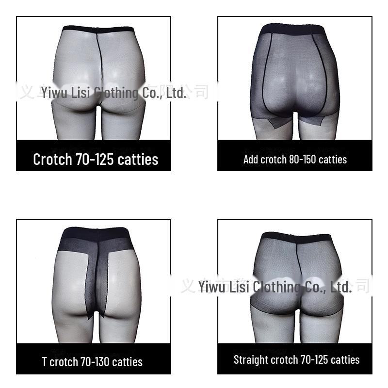 Ultradünne 0D Damen-Sommerstrümpfe: Unsichtbare, strapazierfähige, transparente schwarze Seide mit T-Schritt-Design