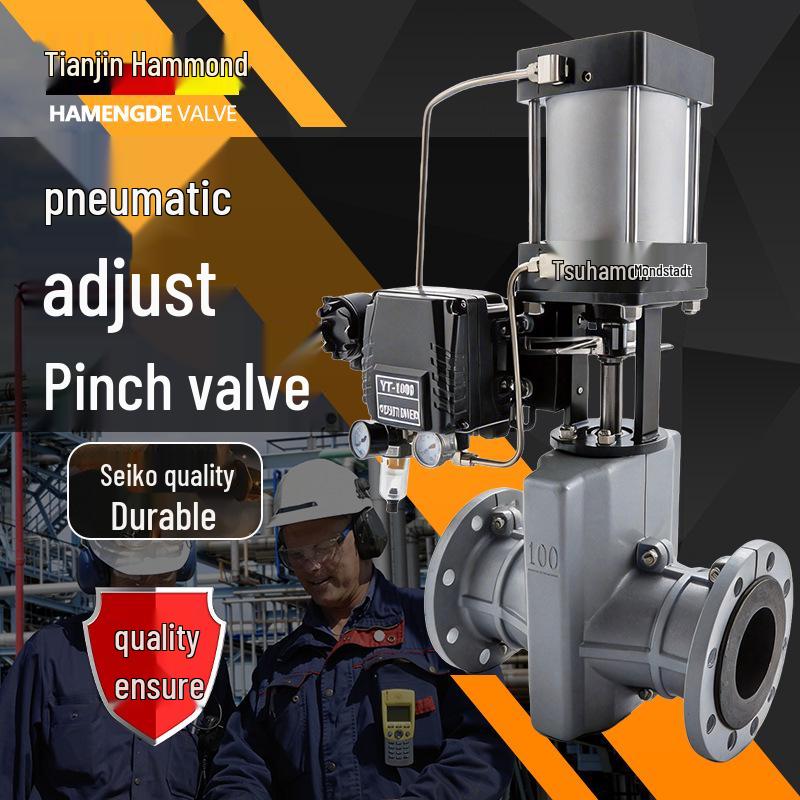 Hammond Aluminum Alloy Pneumatic Pinch Valve GJ641X-10L with Rubber Hose