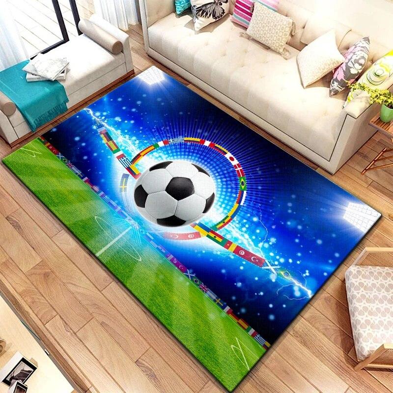 Soccer Football Creativity HD Printed Carpet Household Rug Children's Room Living Room Chair Bedside Modern Simple Floor Mat