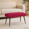 Bench with Button Tufting Wine Red 80 x 40 x 46 cm Velvet